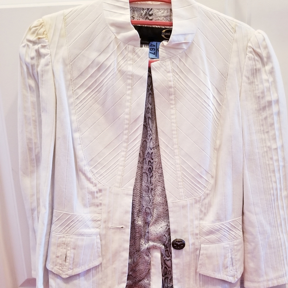 Roberto Cavalli White Suit Jacket